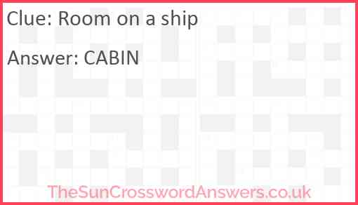 Room on a ship Answer