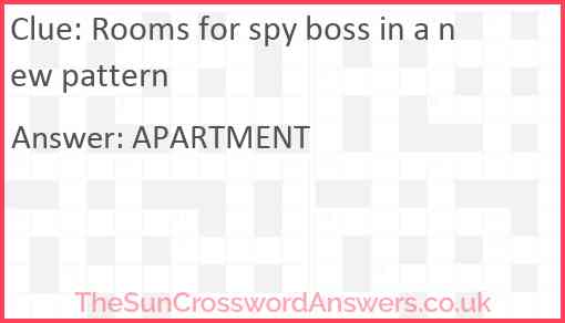 Rooms for spy boss in a new pattern Answer