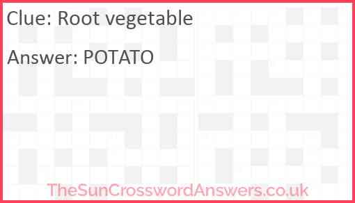 Root vegetable crossword clue TheSunCrosswordAnswers co uk