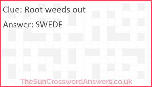 Root weeds out Answer