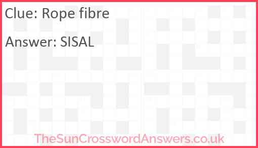 Rope fibre Answer