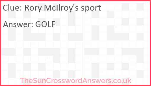 Rory McIlroy's sport Answer