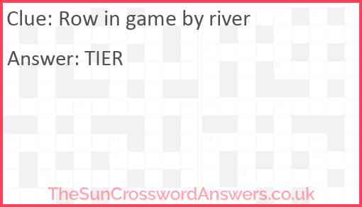 Row in game by river Answer