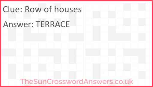 Row of houses Answer