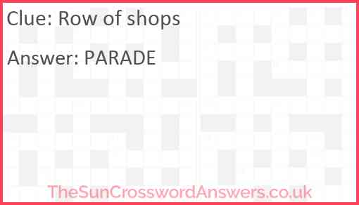 Row of shops Answer