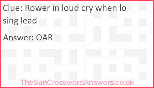 Rower in loud cry when losing lead Answer