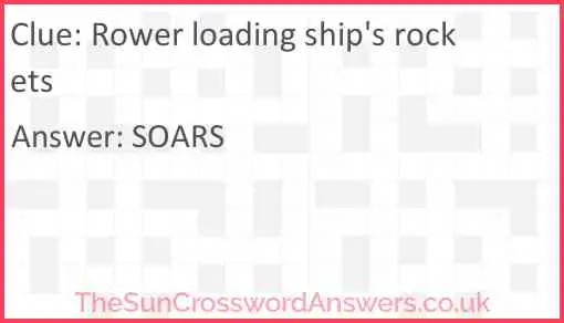 Rower loading ship's rockets Answer