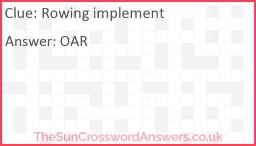 Rowing implement Answer
