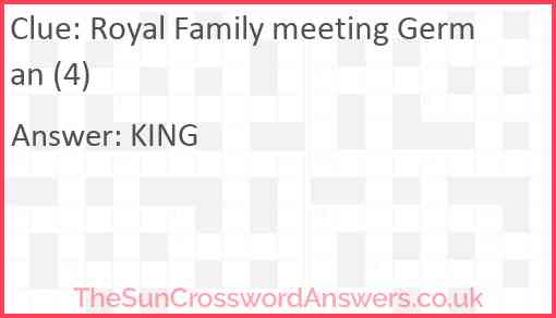 Royal Family meeting German (4) Answer