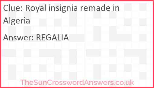 Royal insignia remade in Algeria Answer