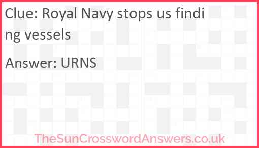 Royal Navy stops us finding vessels Answer