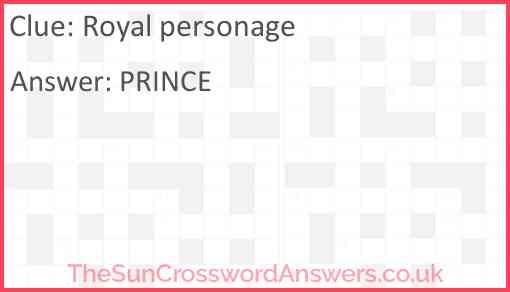Royal personage Answer