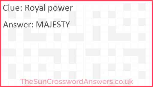 Royal power Answer