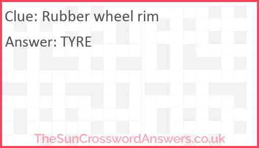 Rubber wheel rim Answer