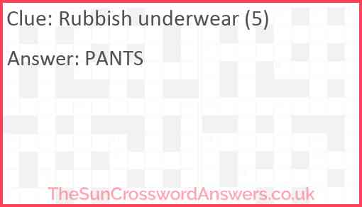 Rubbish underwear (5) Answer