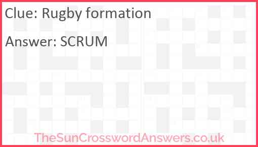 Rugby formation Answer