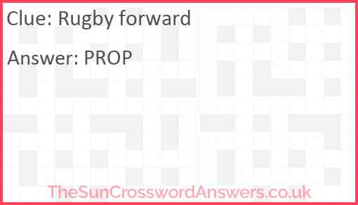 Rugby forward Answer
