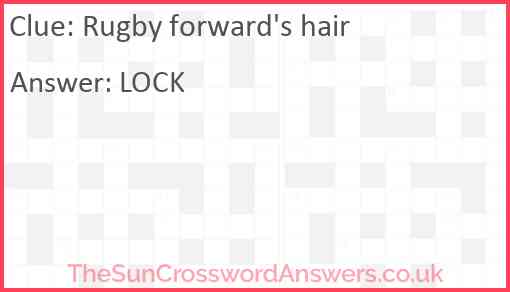 Rugby forward's hair Answer