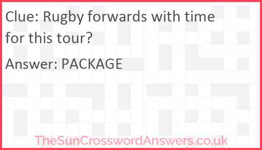 Rugby forwards with time for this tour? Answer
