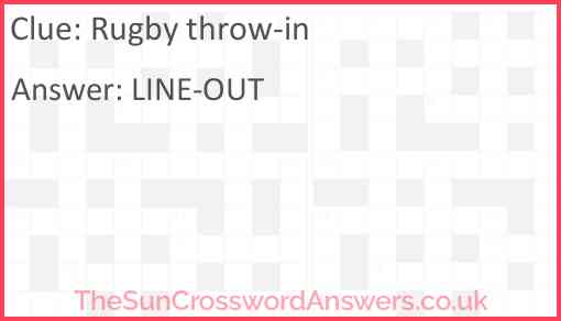 Rugby throw-in Answer