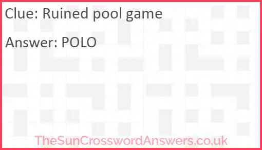 Ruined pool game Answer