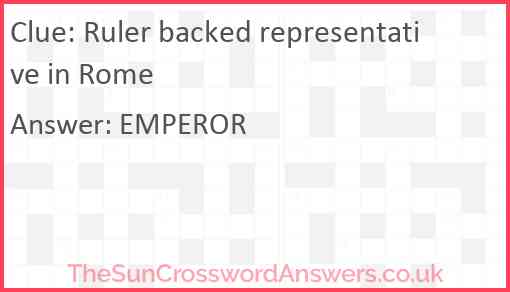 Ruler backed representative in Rome Answer