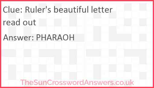 Ruler's beautiful letter read out Answer