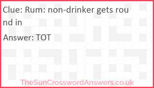 Rum: non-drinker gets round in Answer