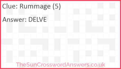 Rummage (5) Answer