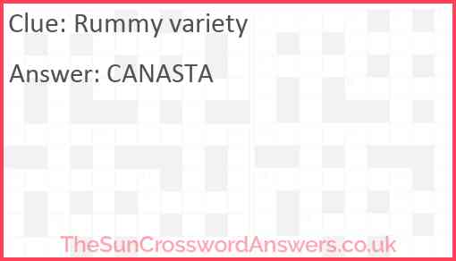 Rummy variety Answer