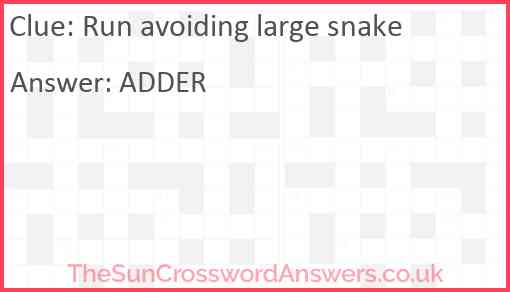 Run avoiding large snake Answer