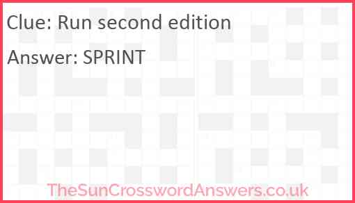Run second edition Answer