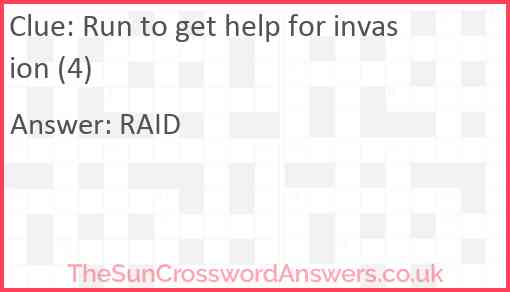 Run to get help for invasion (4) Answer