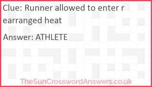 Runner allowed to enter rearranged heat Answer