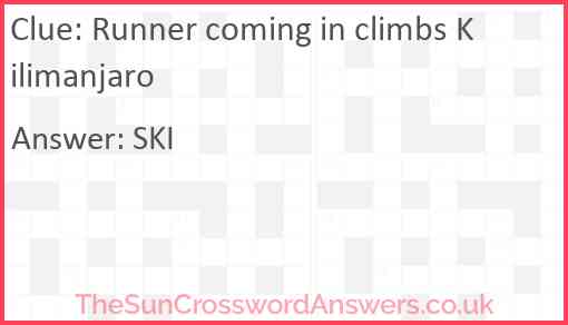 Runner coming in climbs Kilimanjaro Answer