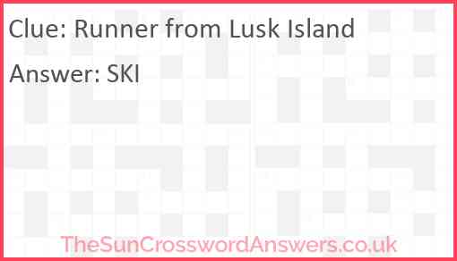 Runner from Lusk Island Answer