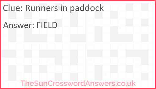 Runners in paddock Answer
