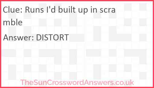 Runs I'd built up in scramble Answer