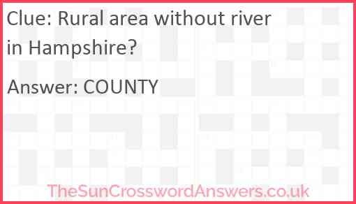 Rural area without river in Hampshire? Answer