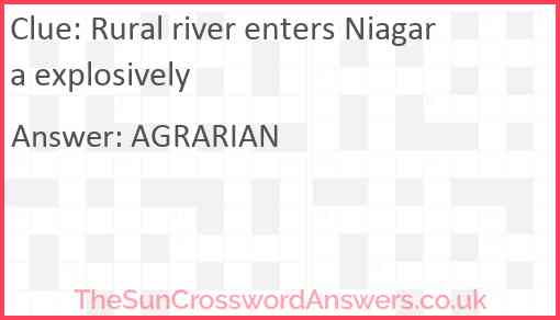 Rural river enters Niagara explosively Answer