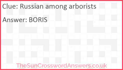 Russian among arborists Answer
