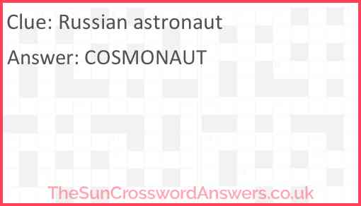 Russian astronaut Answer