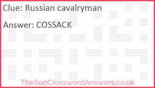 Russian cavalryman Answer