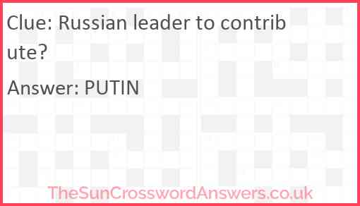 Russian leader to contribute? Answer