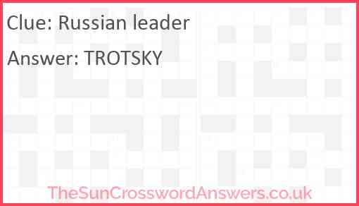 Russian leader Answer
