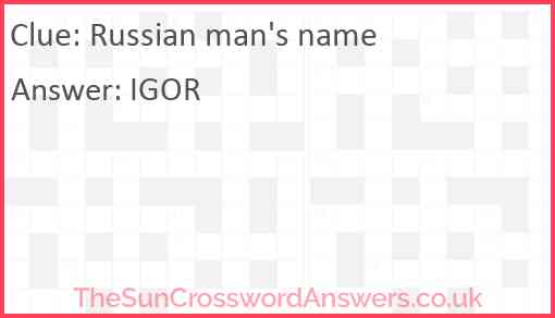 Russian man's name Answer