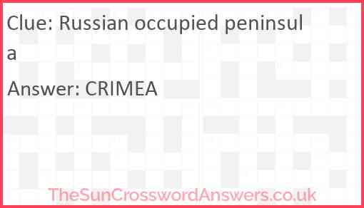 Russian occupied peninsula Answer