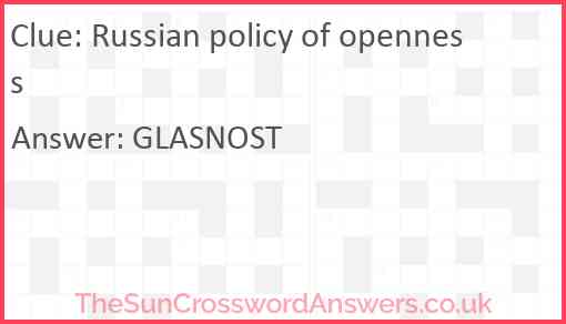 Russian policy of openness Answer