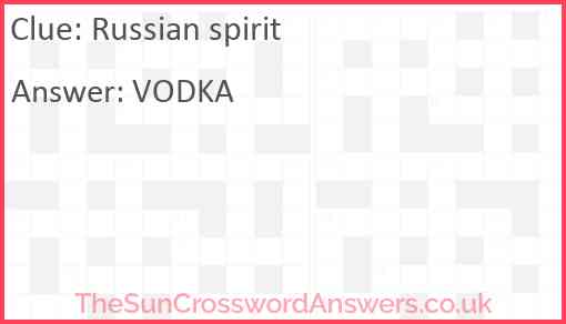 Russian spirit Answer