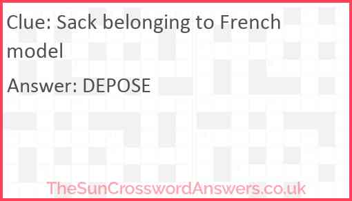 Sack belonging to French model Answer